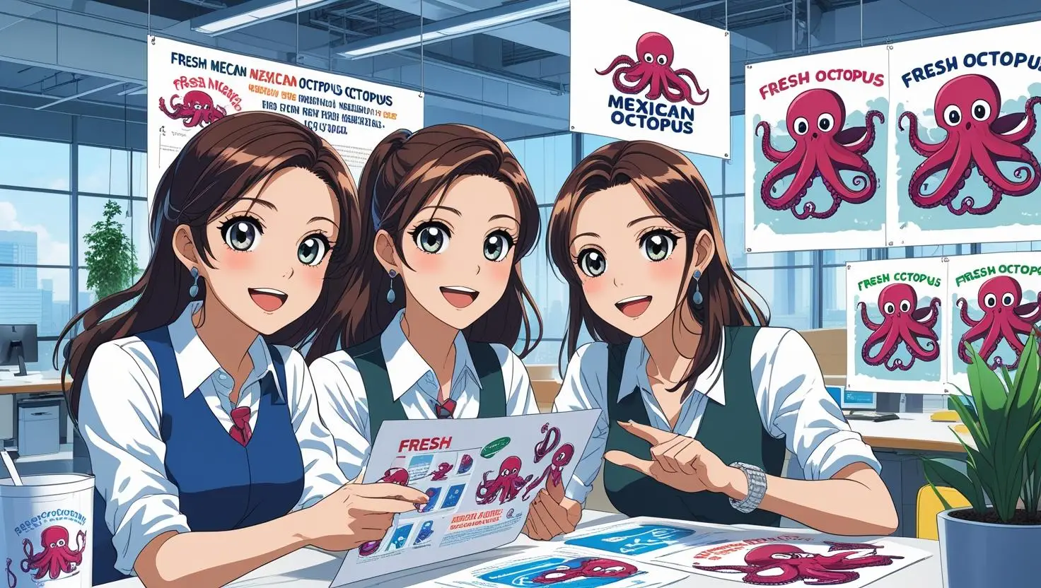 Pulpo Fresco en el Mercado Japonés listo para distribución comercial