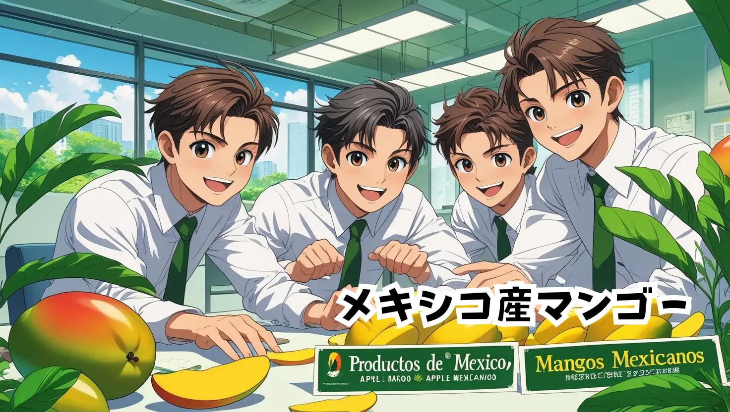Caja de mango fresco exportado con etiquetas japonesas en mercado de Tokio: Importaciones Japonesas de Mango Fresco en 2024